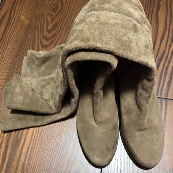Stuart Weitzman Suede RESERVE over the knee boots, size 37 brown khaki - Picture 9 of 15